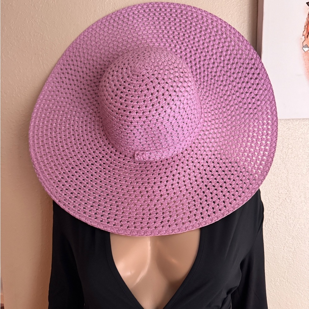 Elegant Pink Sun straw Hat - Picture 3 of 4